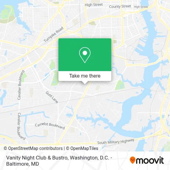 Vanity Night Club & Bustro map