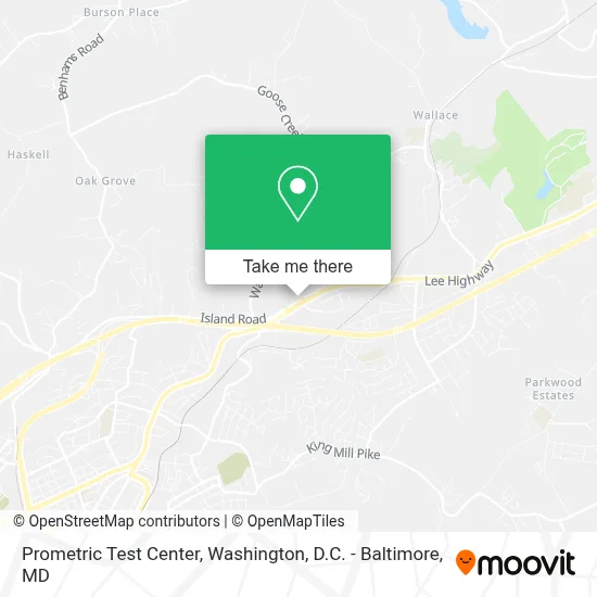 Prometric Test Center map