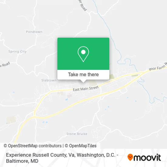 Experience Russell County, Va map
