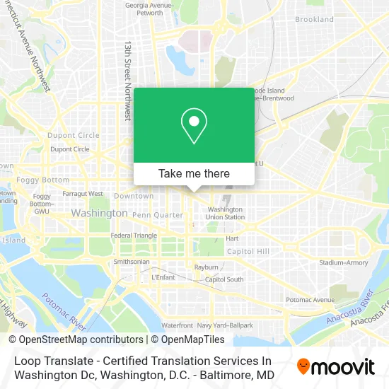 Loop Translate - Certified Translation Services In Washington Dc map