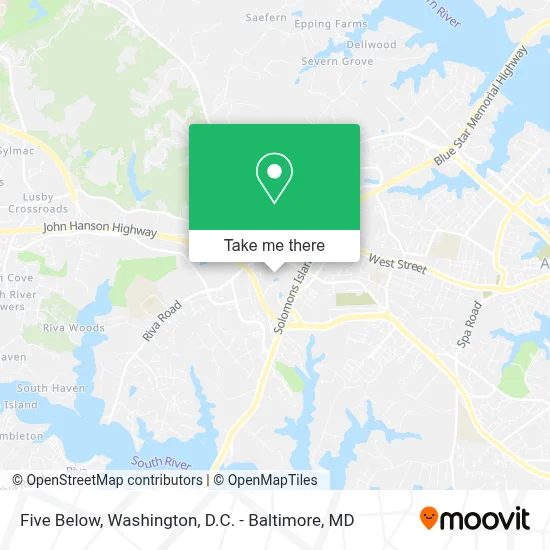 Five Below map