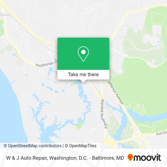 W & J Auto Repair map