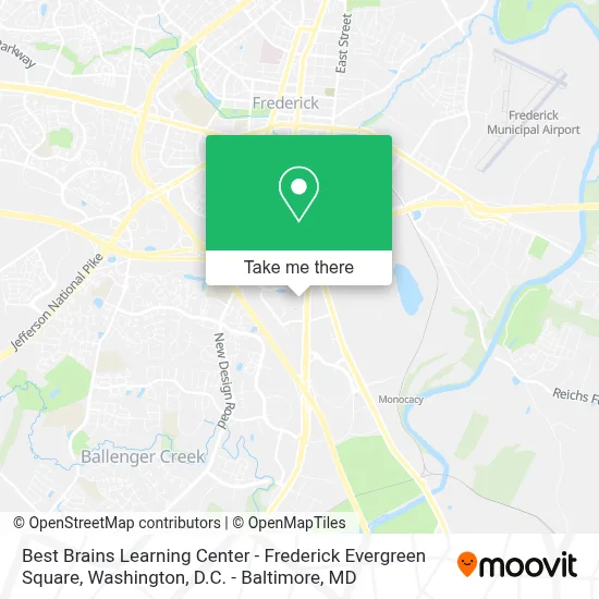 Best Brains Learning Center - Frederick Evergreen Square map