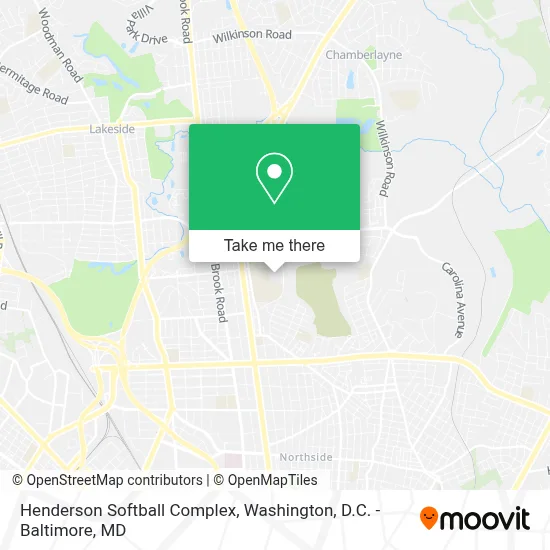 Henderson Softball Complex map