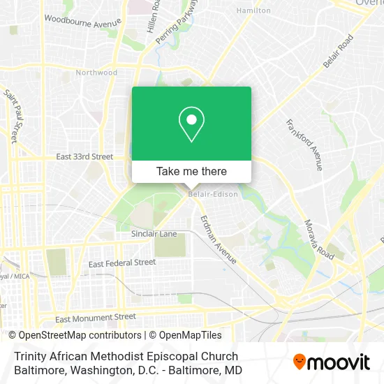 Trinity African Methodist Episcopal Church Baltimore map