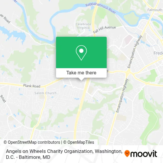 Angels on Wheels Charity Organization map