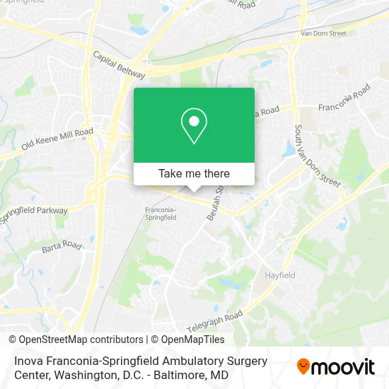 Inova Franconia-Springfield Ambulatory Surgery Center map