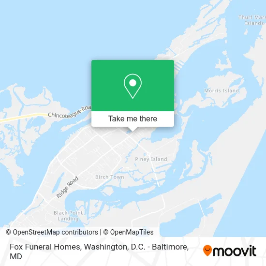 Fox Funeral Homes map