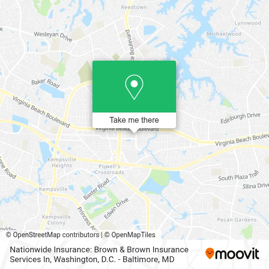 Nationwide Insurance: Brown & Brown Insurance Services In map