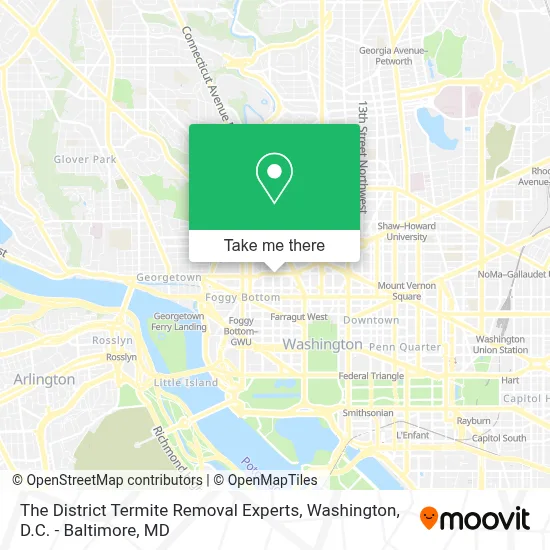 The District Termite Removal Experts map