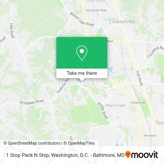 1 Stop Pack N Ship map
