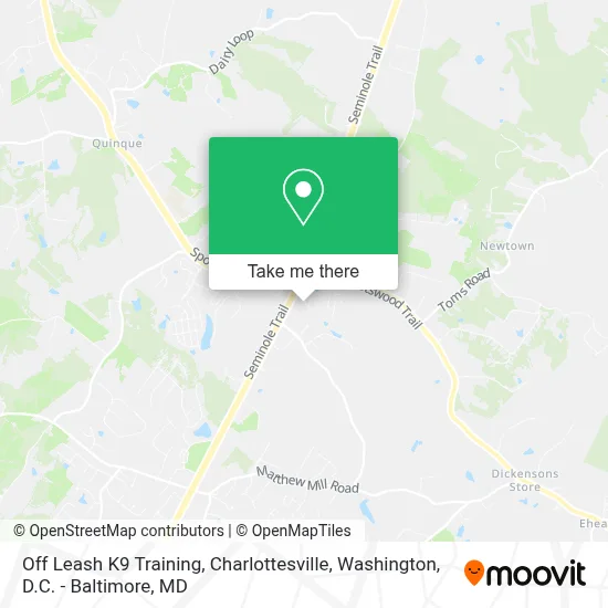 Off Leash K9 Training, Charlottesville map