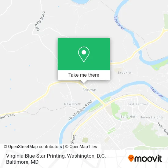 Virginia Blue Star Printing map