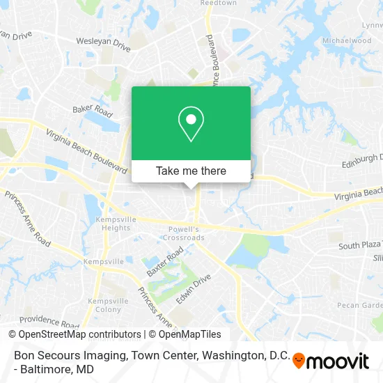 Bon Secours Imaging, Town Center map