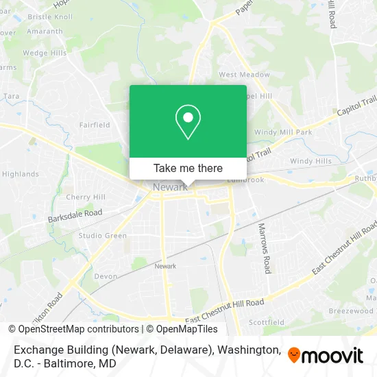 Exchange Building (Newark, Delaware) map