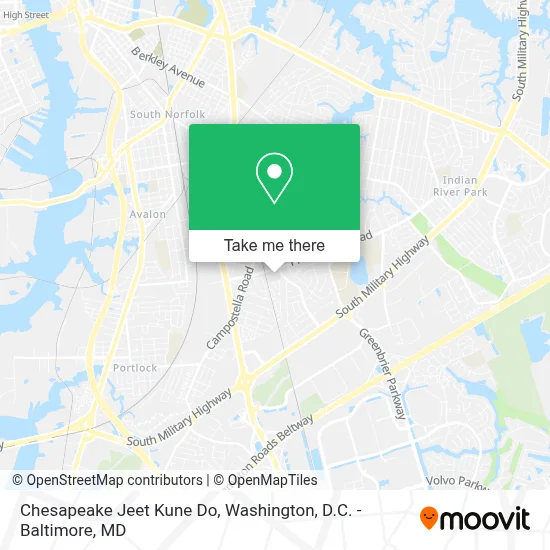 Chesapeake Jeet Kune Do map