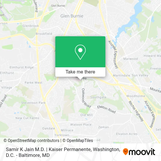 Samir K Jain M.D. | Kaiser Permanente map