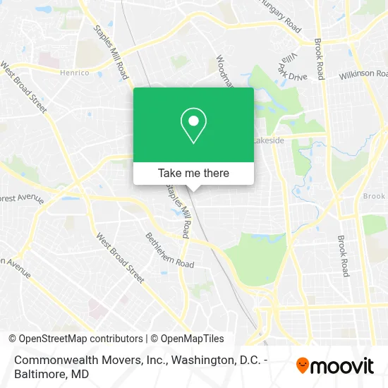 Commonwealth Movers, Inc. map