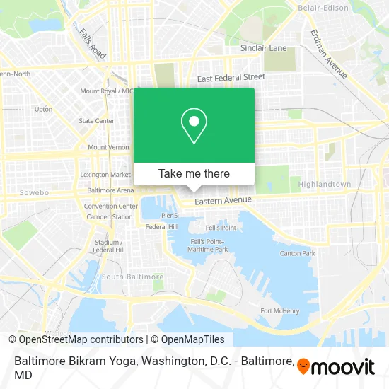 Baltimore Bikram Yoga map