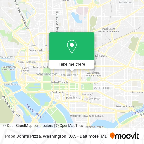Papa John's Pizza map
