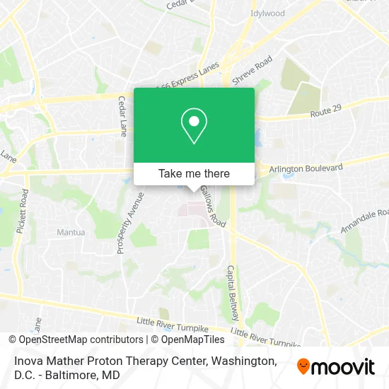 Inova Mather Proton Therapy Center map