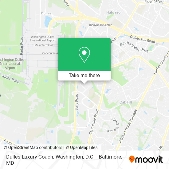 Dulles Luxury Coach map