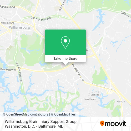 Williamsburg Brain Injury Support Group map