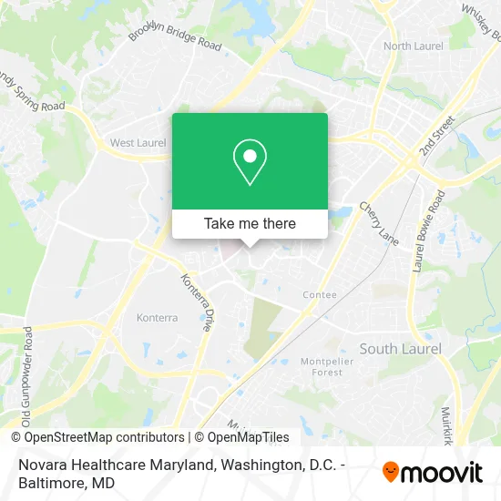 Novara Healthcare Maryland map