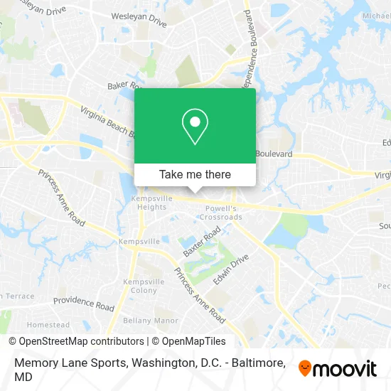 Memory Lane Sports map