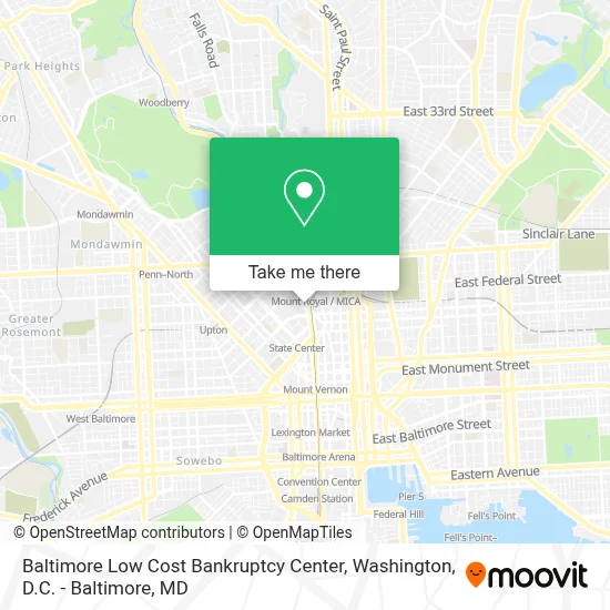 Baltimore Low Cost Bankruptcy Center map