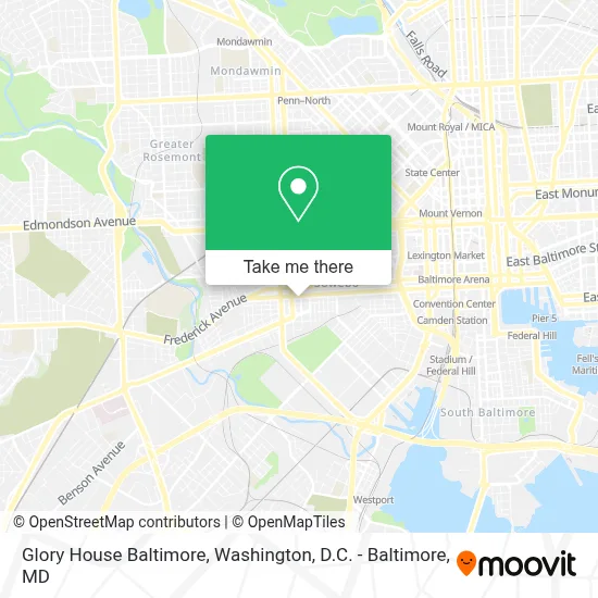 Glory House Baltimore map