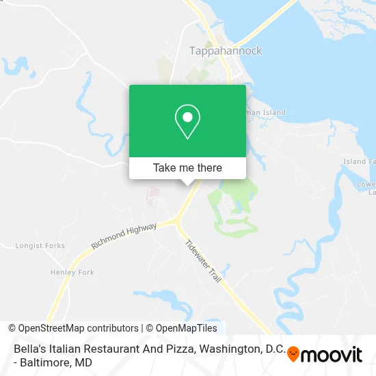 Bella's Italian Restaurant And Pizza map