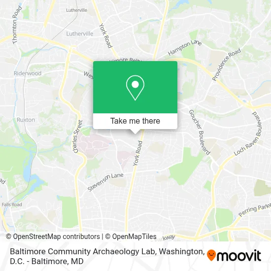 Baltimore Community Archaeology Lab map