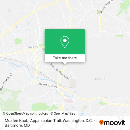 Mcafee Knob, Appalachian Trail map