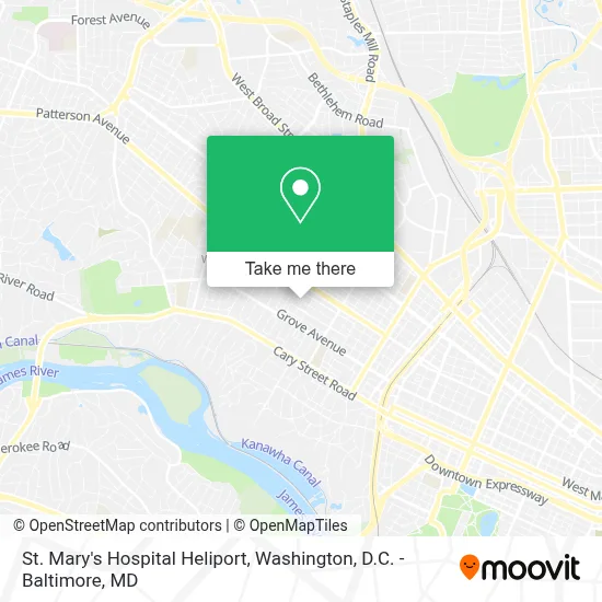 St. Mary's Hospital Heliport map