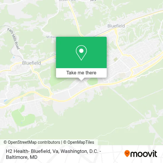 H2 Health- Bluefield, Va map