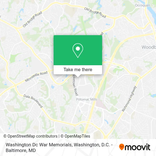 Washington Dc War Memorials map
