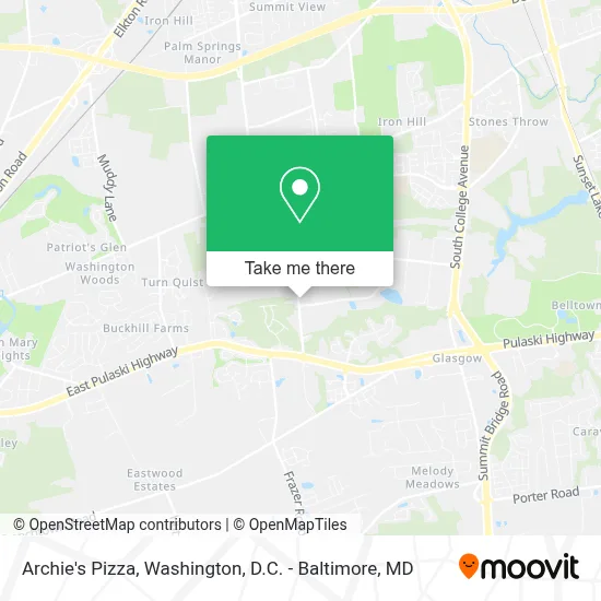 Archie's Pizza map