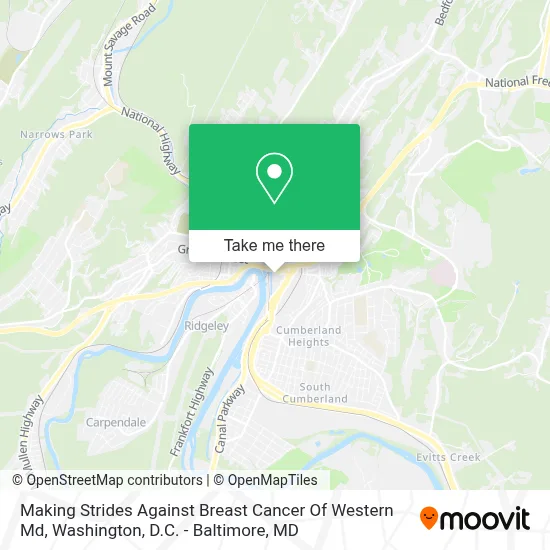 Making Strides Against Breast Cancer Of Western Md map