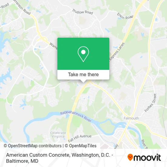 American Custom Concrete map