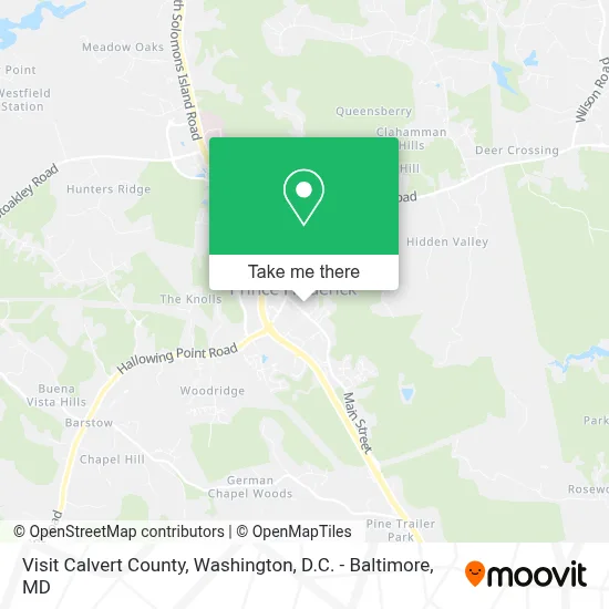 Visit Calvert County map