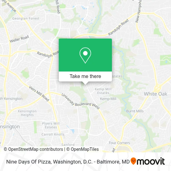 Nine Days Of Pizza map
