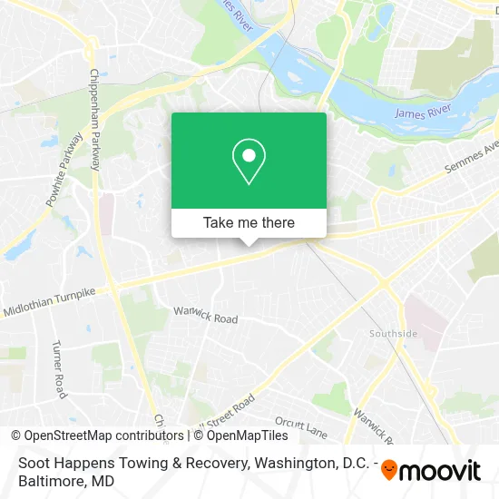 Soot Happens Towing & Recovery map