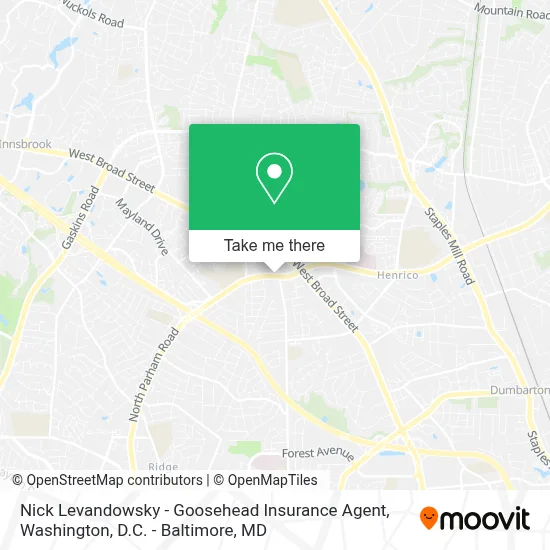 Nick Levandowsky - Goosehead Insurance Agent map
