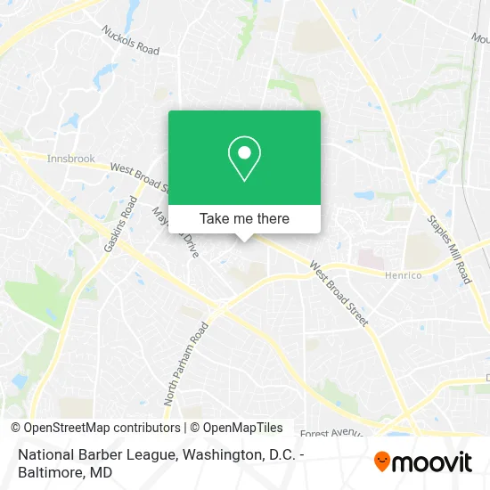 National Barber League map