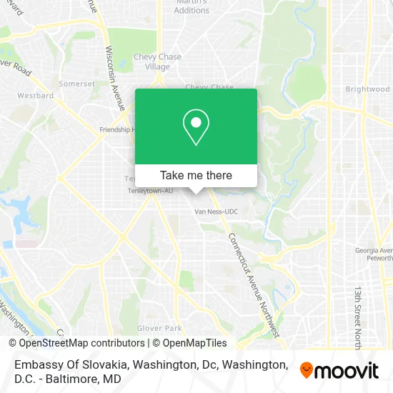 Embassy Of Slovakia, Washington, Dc map