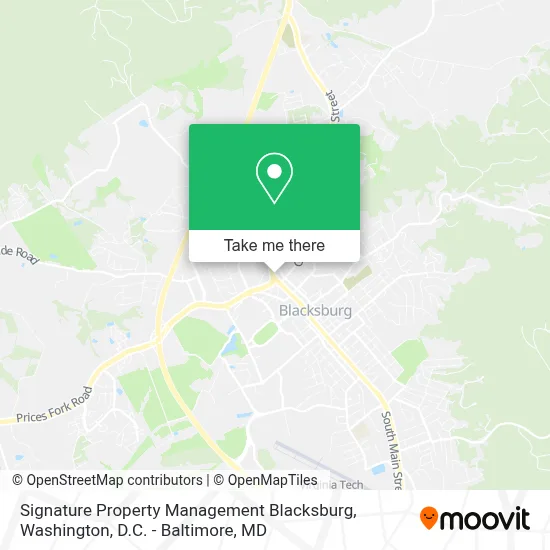 Signature Property Management Blacksburg map