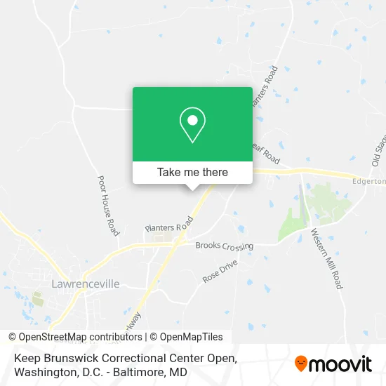Keep Brunswick Correctional Center Open map