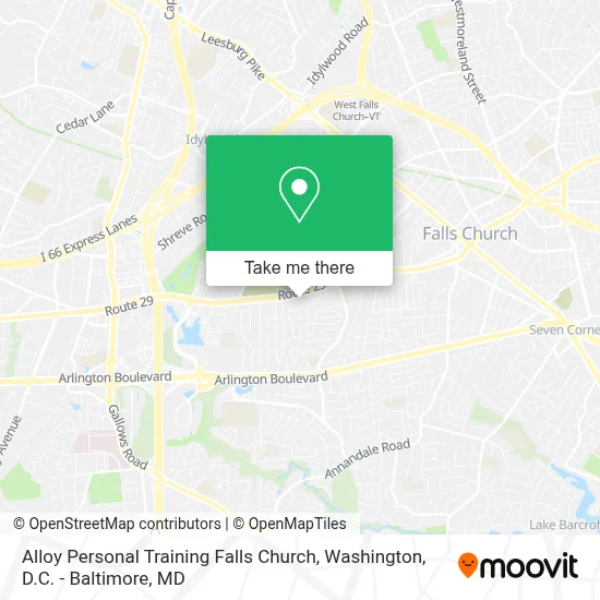 Alloy Personal Training Falls Church map