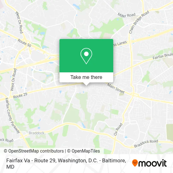 Fairfax Va - Route 29 map